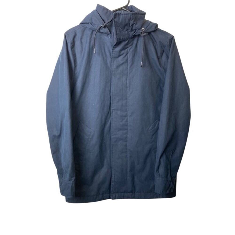 A&F-Men's Navy Blue Light Weight Parka Water & Wind Resistant